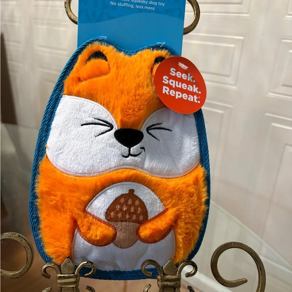 Outward Hound Tough Skinz  Durable Squeaky Dog Toy , Fox 🦊 , 9”